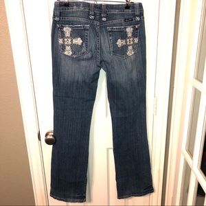 Miss Me jeans, embellished back pockets sz 29 boot